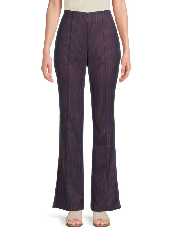 Avec Les Filles Pinstripe Flare Pants